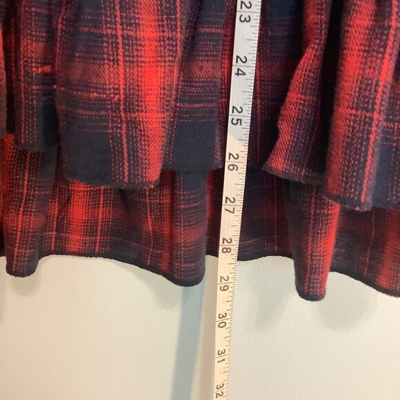 🍁 Susan Betro Plaid Bell Sleeve Blouse – Women’s 1X – Red/Blue Fall Vibes - Picture 3 of 12